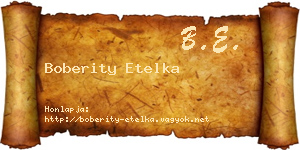 Boberity Etelka névjegykártya